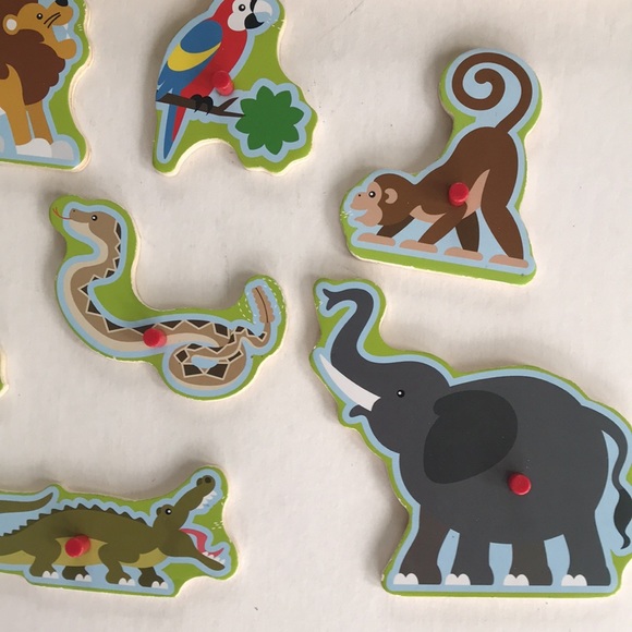 Melissa & Doug Zoo Animal Sounds Wood Puzzle Lion Elephant Zebra Monkey Peguin - Picture 3 of 6